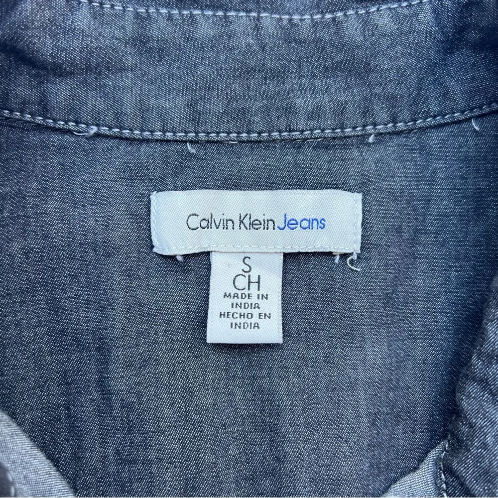 Calvin Klein Chambray Button Down Shirt - Grey - Size S - Picture 6 of 10